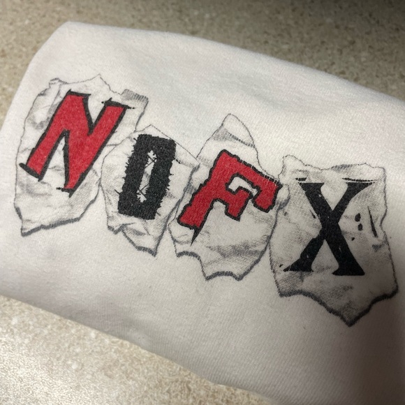 Vintage band tee NOFX white ringer tshirt 90s women’s size medium - Picture 8 of 9